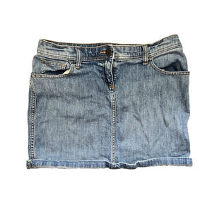 Women's New York & Company Denim Jean Skirt Not Lined Size 4 with Pockets